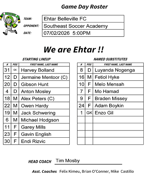 Ehtar Roster Game 8